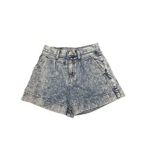American‎ Eagle Jean Shorts Size 00 Blue Mom Shorts Denim Acid Wash High Rise